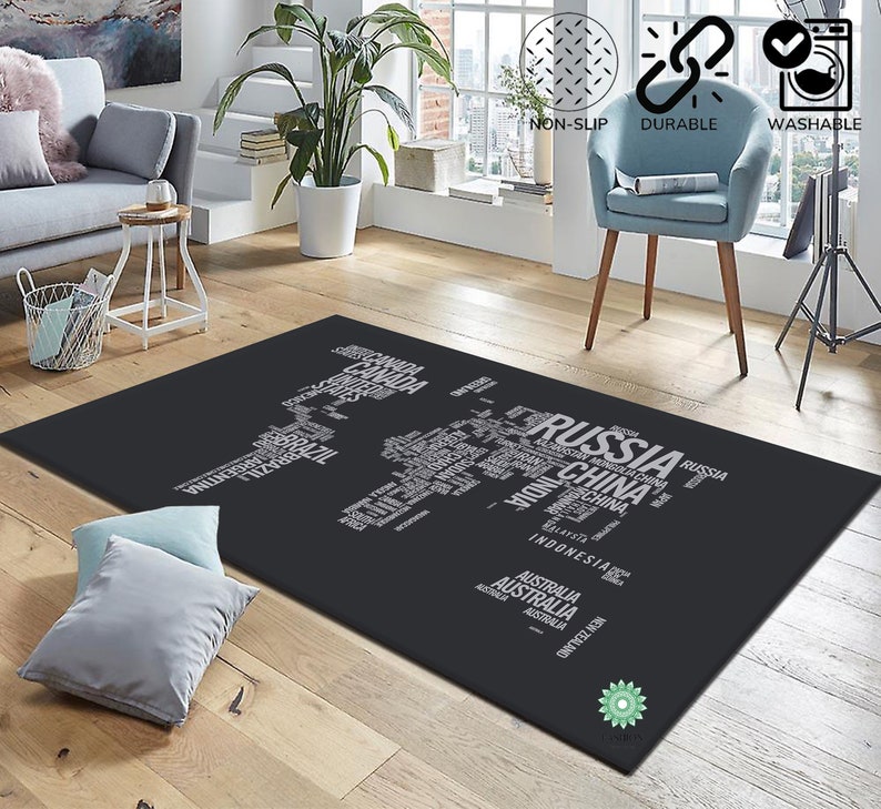 World Map Rugmaps Carpetcool World Map Carpet popular Map Etsy