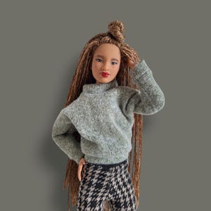 Handmade Doll Clothes. Sweater for Doll. Clothes for Doll. Curvy Doll Clothes. Sweater for 1/6 scale Doll. Doll Outfit.