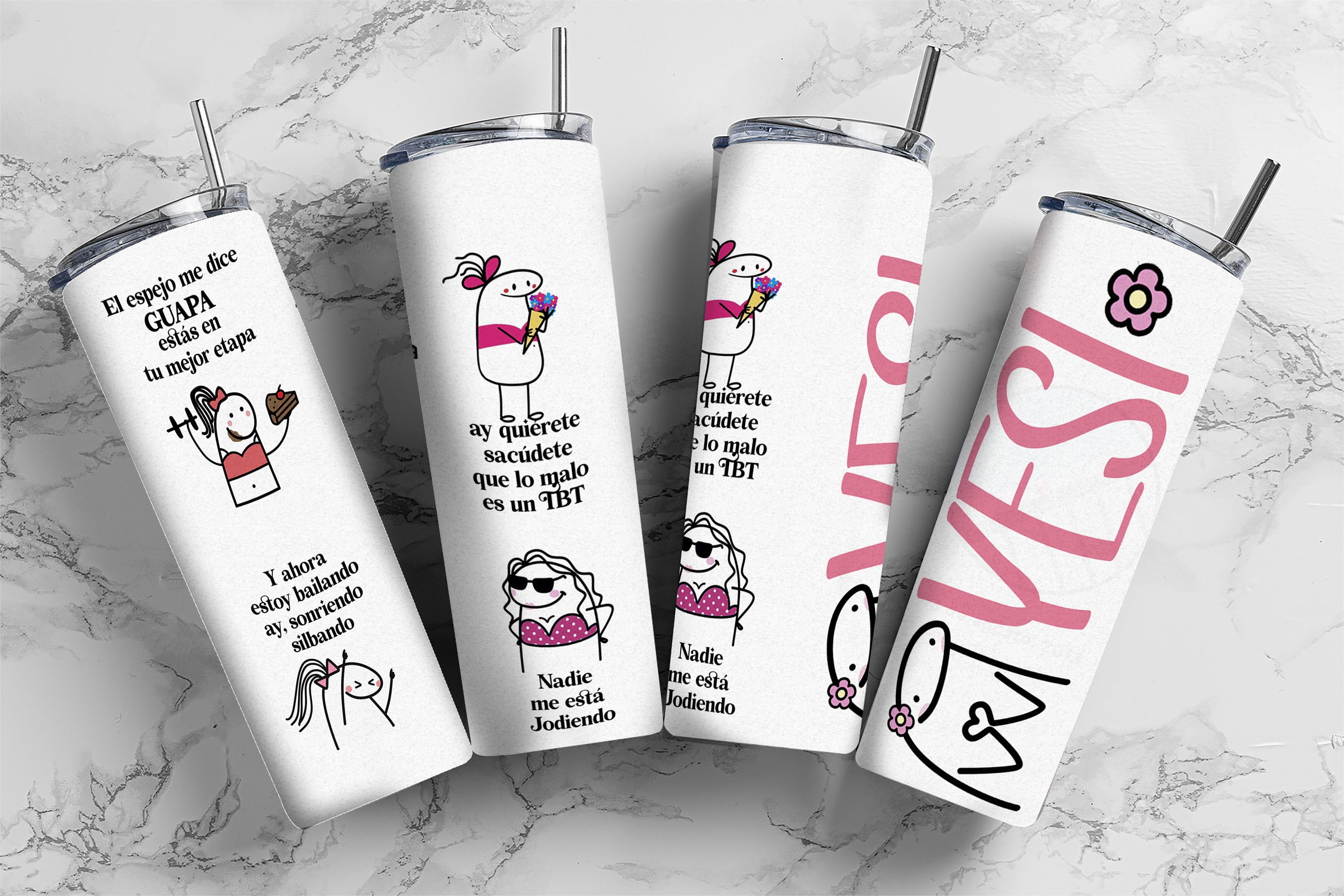 DPM Kany Garcia, Love Flora Tumbler, Skinny Tumbler 20oz, Gift for Her