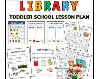 Library Toddler Activities. Library Homeschool Preschool Curriculum.  Tot School Lesson Plans.