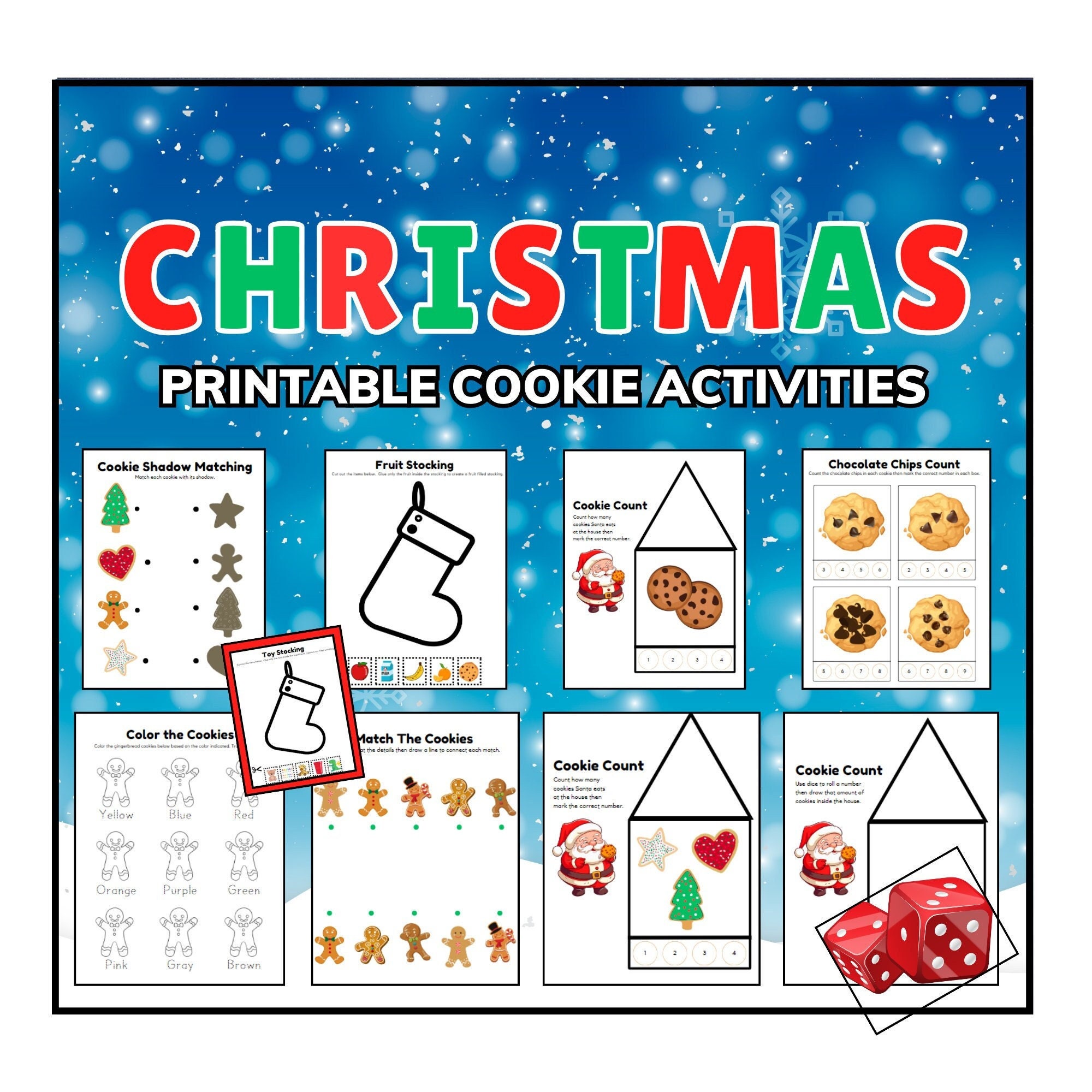 Christmas Cookies Coloring Pages for Your Little Reindeer - Etsy