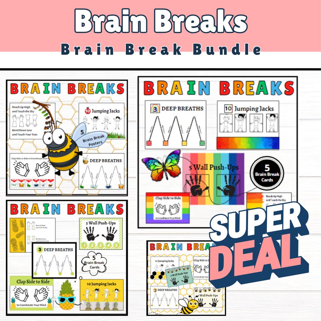 bundle-brain-break-cards-mental-health-kids-activity-5-structured-fitness-posters-for-kids-etsy for Free Printable Brain Break Cards Pdf BUNDLE Brain Break Cards. Mental Health Kids Activity. 5 Structured Fitness Posters for Kids. - Etsy for Free Printable Brain Break Cards Pdf
