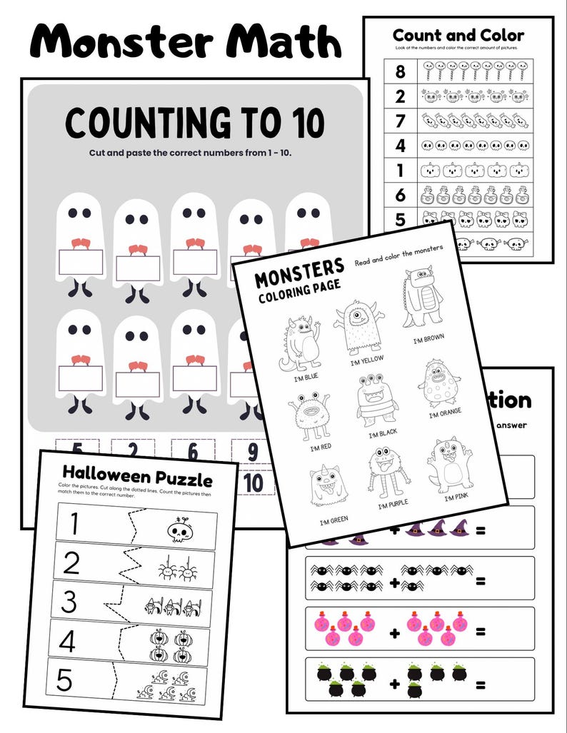 Math Halloween Fun for Preschoolers and Kindergartners. Math Centers ...