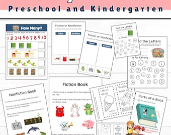Library Toddler Activities. Library Homeschool Preschool Curriculum.  Tot School Lesson Plans.