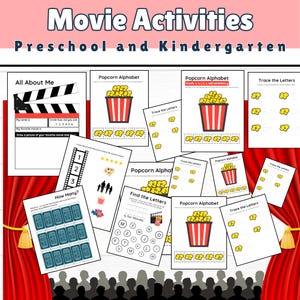 Movie Theater Toddler Activities.  Homeschool Preschool Curriculum. Tot School Lesson Plans.