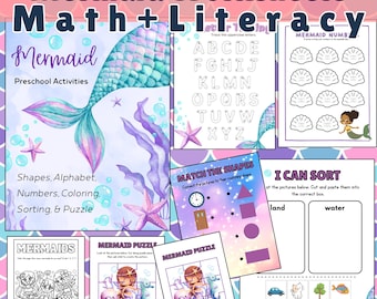 Mermaid Theme Worksheets and Activities for Toddlers and Preschoolers