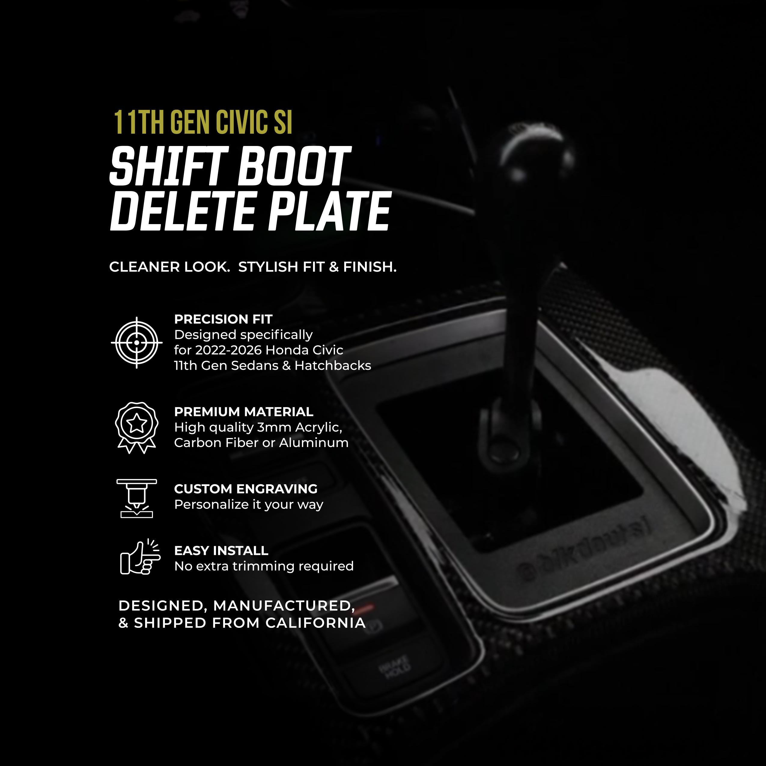 2022-2025 11th Gen Honda Civic Si/sport Shift Boot Delete Plate