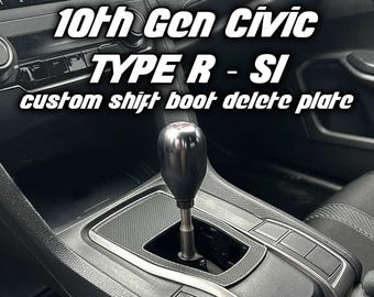 Civic TYPE R/Si Shift Boot Delete Plate: Matte Black 3D Printed ABS (2017-2021)