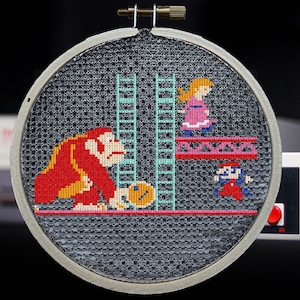 Retro Donkey Kong Cross Stitch Pattern