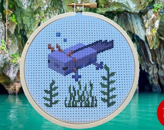 Minecraft Axolotl Cross Stitch Pattern