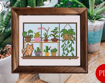 Window Garden Cross Stitch Pattern