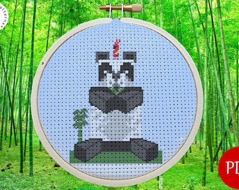 Minecraft Panda Cross Stitch Pattern