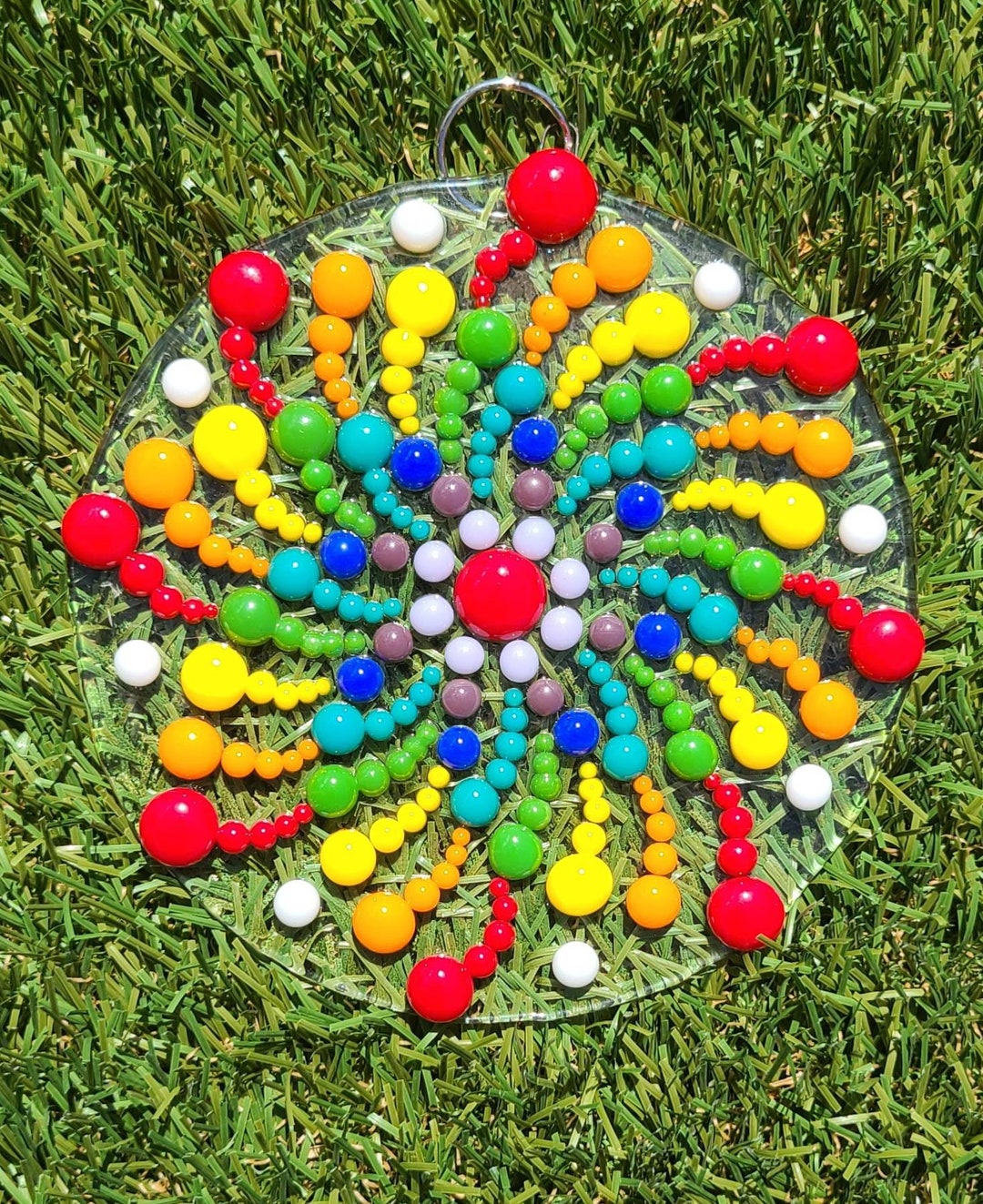 Fused Glass Colorful Detailed 6 Mandala Garden Yard Etsy