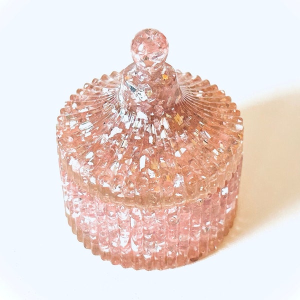 Rose Pink Seaglass Small Handmade Storage Box Vanity Jewelry Box Container