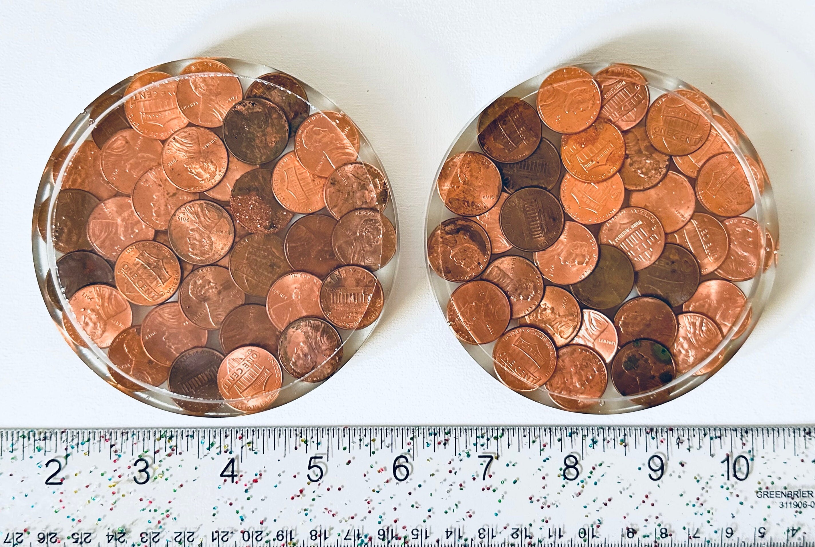 South Carolina Pennies Handmade Vanity Tray and Coasters USA patriotic vintage fun authentic Etsy