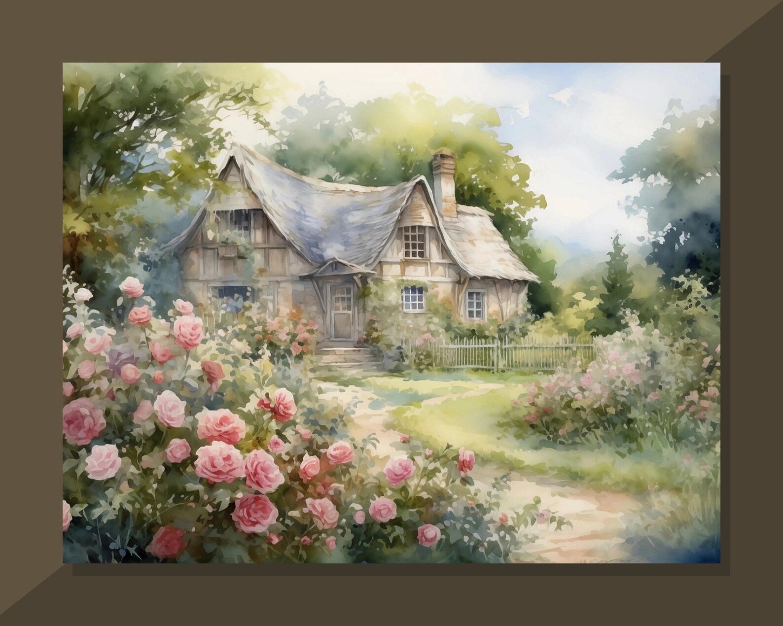 Country Cottage Wall Art English Cottage Print Printable Cottage Rose ...