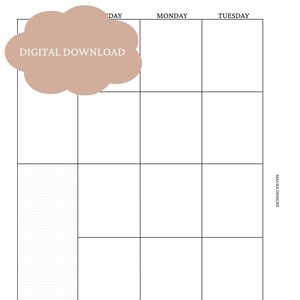 A5 Monthly Calendar Printable Planner Insert Personal Size Inserts ...