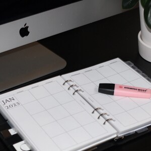 A5 Monthly Calendar Printable Planner Insert Personal Size - Etsy