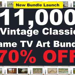 World&#39;s Largest Vintage Frame TV Art Bundle – 11,000+ Artworks | One-Time Payment | Instant Download for Samsung Frame TV Digital Download