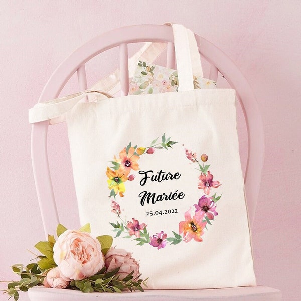 Tote bag Personnalisé future marié, sac de toile cabas, sac demoiselle d'honneur, marié mariage, Tote Bag, fourre-tout, tote bag evjf