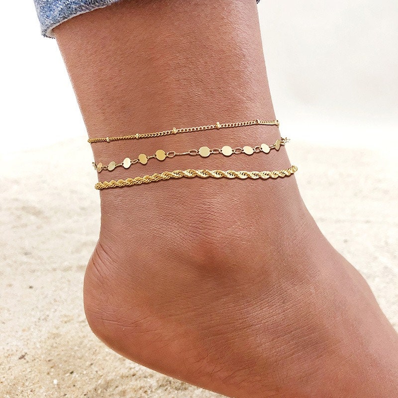 Bracelet Thick Ankle Bracelet Ankle With Gold Chain Gold Sweden Gold Anklet Ankle Bracelet - Chain Etsy Bracelet Ankle