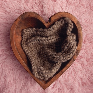 Heart Bowl Newborn Digital Backdrops | Pink Fur Photography Background | Cozy Baby Girl Composite Backdrop for Photoshop