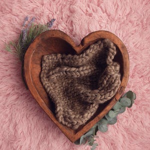 Set of 2 Heart Bowl Newborn Digital Backdrops | Pink Fur Photography Background | Cozy Baby Girl Composite Backdrop for Photoshop