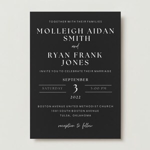 Black and White Wedding Invitation