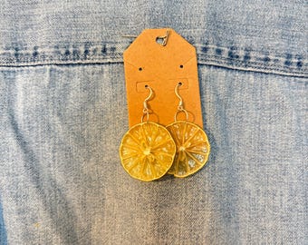 Dried Key Lime Dangle Earrings