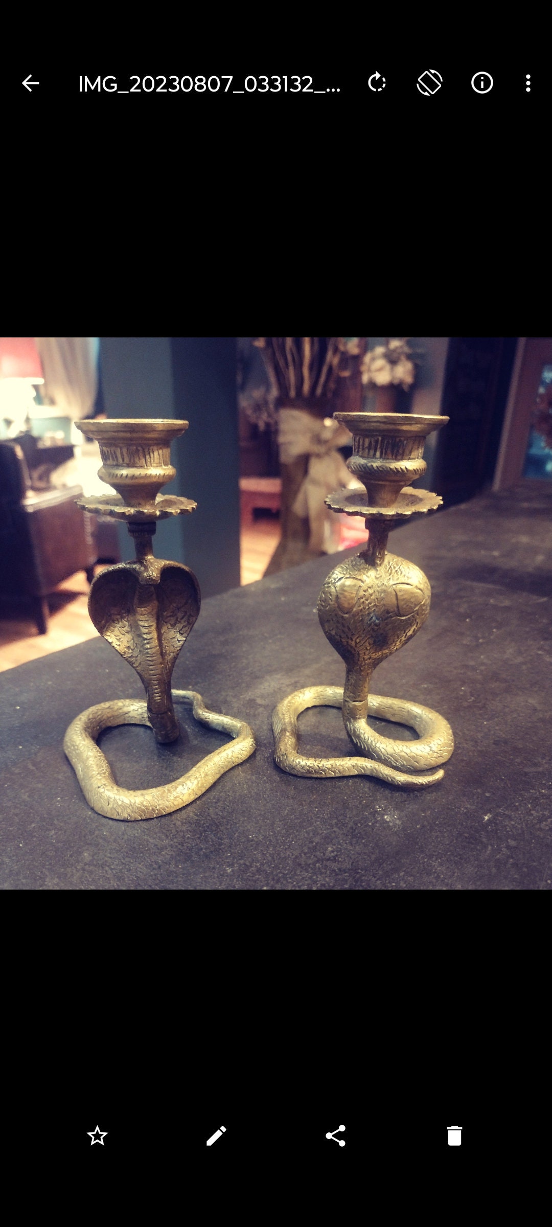 Vintage Brass Cobra Candle Sticks pair Etsy