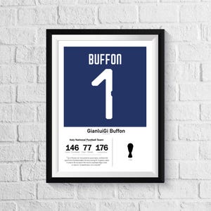 Poster voetbalpictogram - statistieken van Gianluigi Buffon