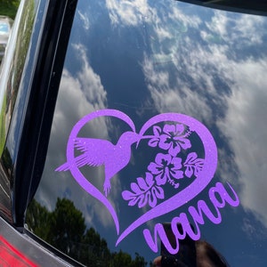Hummingbird heart Grandma decal sticker | Gigi | Nana | Mom | decal for tumbler, laptops