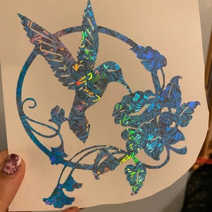 Hummingbird Flower Decal Sticker | Car Decal | tumbler Decal | Laptop decal | Gift