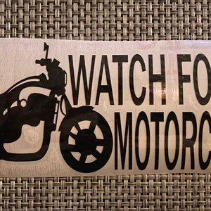 Watch For Motorcycles Car Sticker Decal