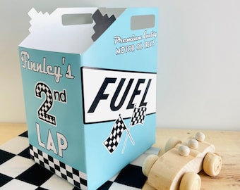 Two Fast Two Curious | Vintage Race Cars Retro Racing Flags Balloons | Second 2nd Birthday Favors | First Lap Fast One Goody Bags