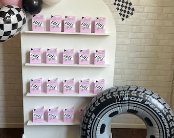Girl Race Car Birthday Party Favors - Girl Two fast Birthday Decorations- Race Car Birthday Popcorn Box Fuel - Fast One Birthday Decorations
