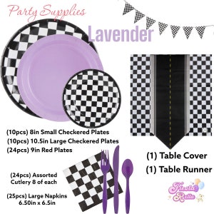 Girly Race Car Birthday Supplies - Girl Vintage Race Car Birthday Decorations -  Girl Fast One Birthday - Girl Two Fast Birthday