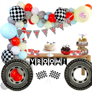 Personalized Vroom Car Birthday decorations - Race Car Birthday Balloon- Vintage Race Car Birthday- Two Fast Birthday Birthday Decoration