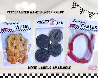 Race Car Birthday Party Favors -  Fast One Birthday- Two Fast - 2 Fast - Need Four Speed - Goody Bags - Kids treat Bags