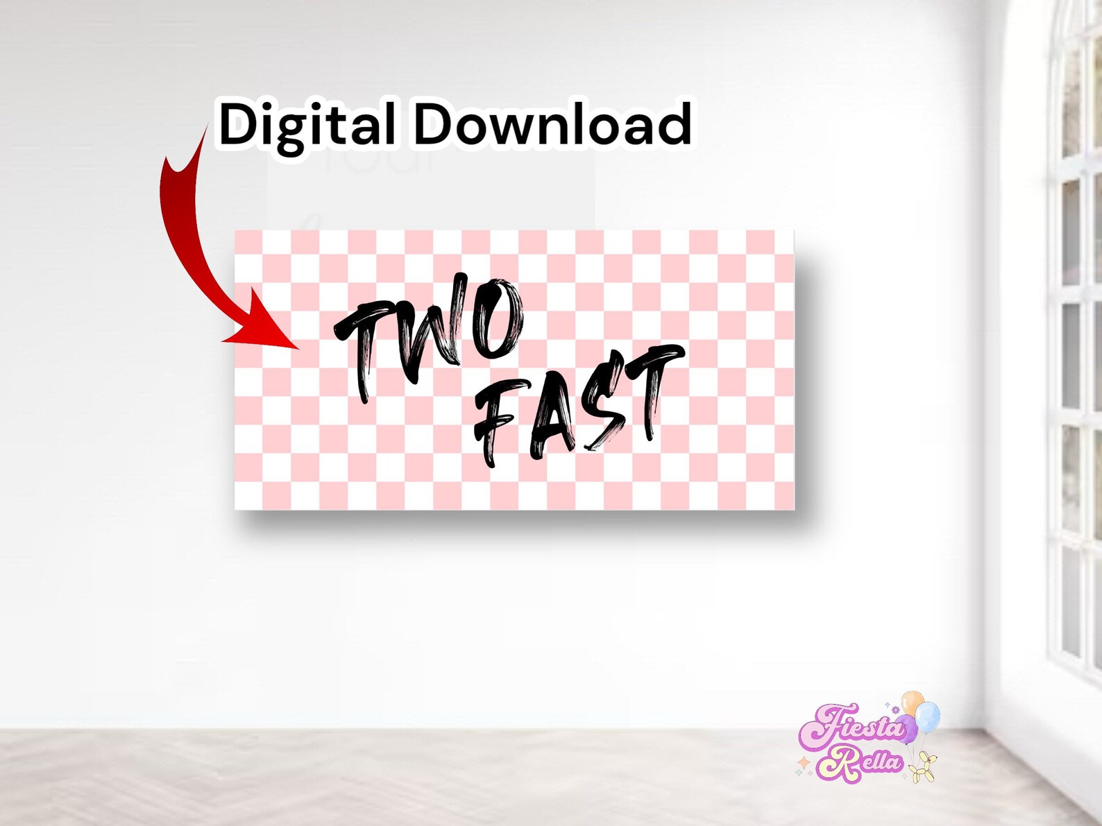 Girl Race Car Digital Banner Pink Race Car Digital Banner Two Fast ...
