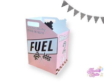 Girl Race Car Birthday Party Favors - Girl Two fast Birthday Decorations- Race Car Birthday Popcorn Box Fuel - Fast One Birthday Decorations