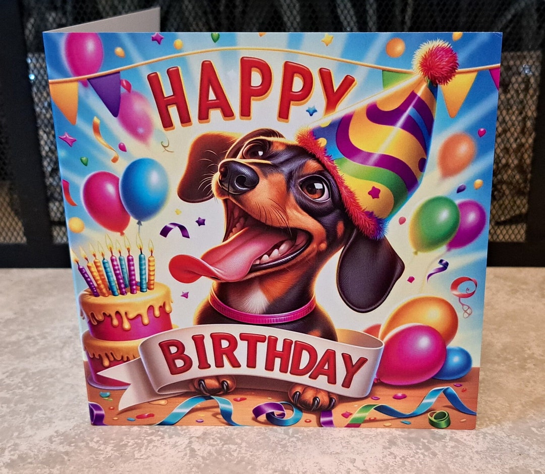 Sausage Dog Themed Birthday Card - Dachshund Birthday Card! - Etsy UK