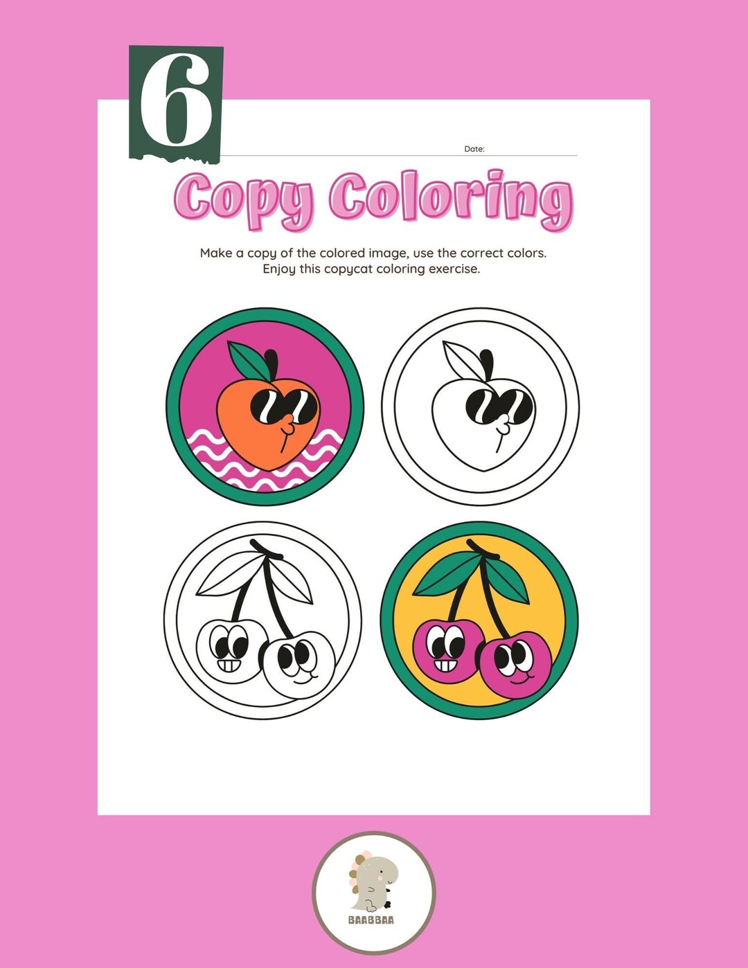 6 Copy Coloring Pages - Etsy