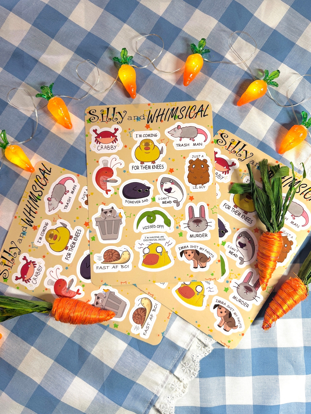 Silly and Whimsical Sticker Sheet - Etsy