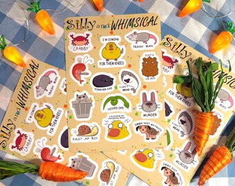 Silly and Whimsical Sticker Sheet