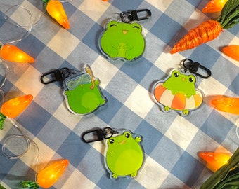 Kawaii Frog Acrylic Keychain (2.5")