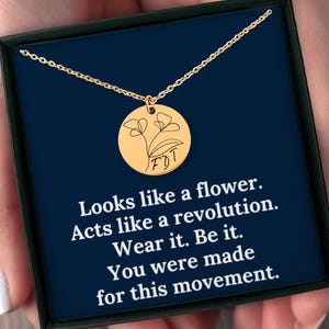 Subtle Anti-Trump Necklace-FDT Pendant, Feminist Statement Necklace for Women, Fight Fascism Political Necklace, Resist Political Merch
