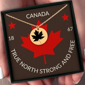 Kanada Ahornblatt Halskette - Kanadischer Stolz Schmuckgeschenk, Bold Canada Statement, Politische Kanada Day Halskette, True North stark und frei