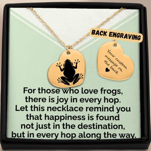 Gepersonaliseerde kikker hart ketting – kikker minnaar en kikker eigenaar cadeau, kikker sieraden, inspirerende natuur ketting, unieke sieraden voor kikker fans