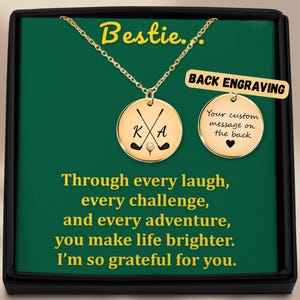 Personalized Golf Gift for Women, Custom Engraved Necklace with Initials, Ladies Golf Charm, Golfer Gift For Her,Golf Buddy Best Friend Gift